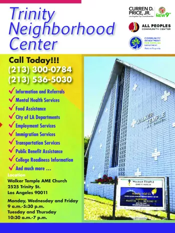 Trinity Neighborhood Center flyer - English